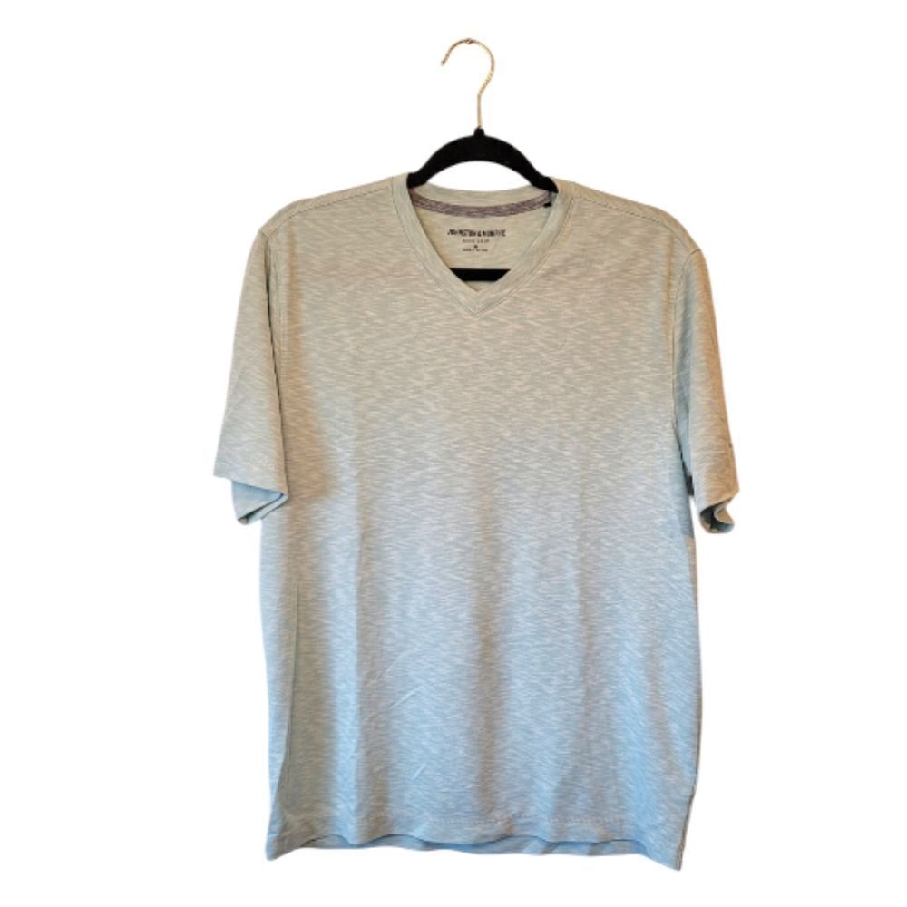 Johnston and Murphy Light Mint Green Slubbed Modal V-Neck T-Shirt